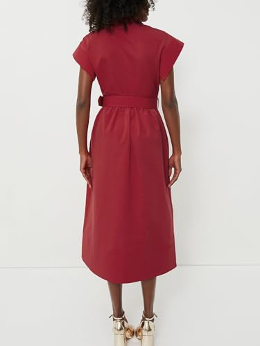 Jenkoon Women's Turn Down Collar Shirt Dress with Belt Short Sleeve Shell Trench Coat Formal Dresses2