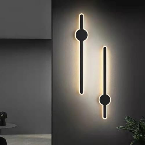 Image of Black Sword Wall Light Luxurious Acrylic Wall Lamp | Warm White LED Fixtures for Bedroom, Living, Drawing, Kids Room & Bathroom - (2 Pack)