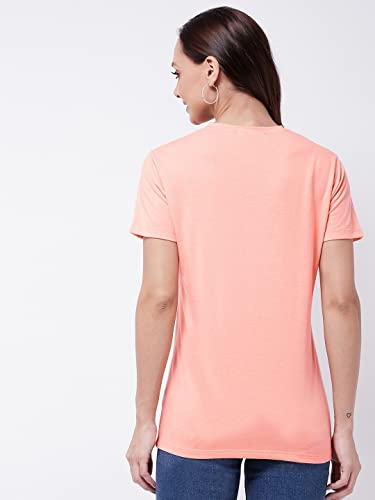 Image of Modeve Women Printed Cotton Blend Half Sleeve Round Neck T-Shirt for Summer