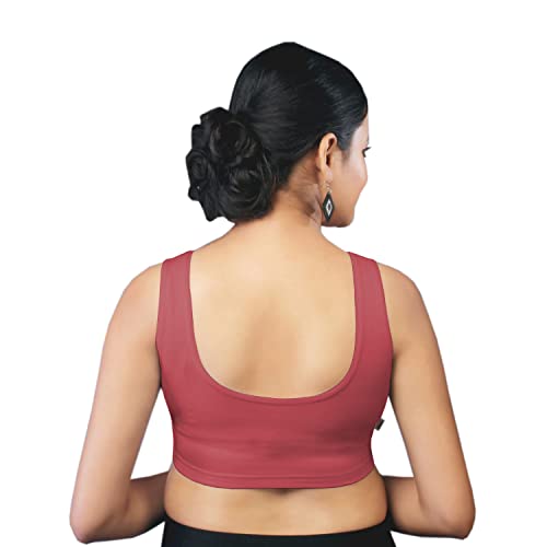 Image of Abhi Cotton Readymade Saree Blouse for Women- Sleeveless, U-Neck, Regular-fit, Stretchable, Pull-on Style