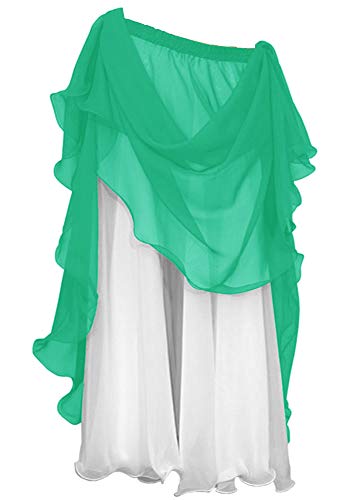 Indian Trendy Women's Summer Chiffon Floor Length Beach Maxi Skirt 2 Layer Reversible Belly Dance