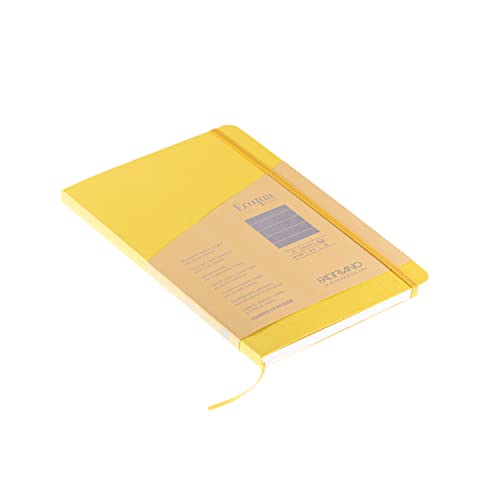 Cahier relié A5 ligné Fabriano Ecoqua Plus jaune pour vos notes quotidiennes - 5