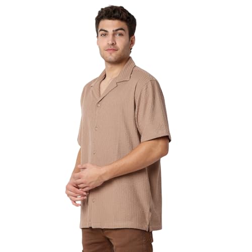 Image of Spykar Men's Relaxed Fit N /A Half Sleeve Printed Casual Shirts