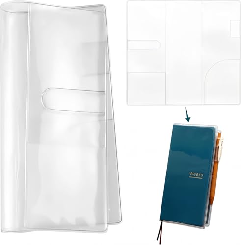 Clear Plastic Hobonichi Weeks Cover, 8.18inx7.76in Planner Cover Protector Transparent PVC Notebook Strong Plastic Protecting Sleeves for Books(Frosted Finish)