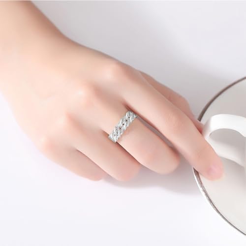 14K Gold Twisted Moissanite Ring, Adjustable Rope Design Open Band, Unique Minimalist Jewelry for Women3