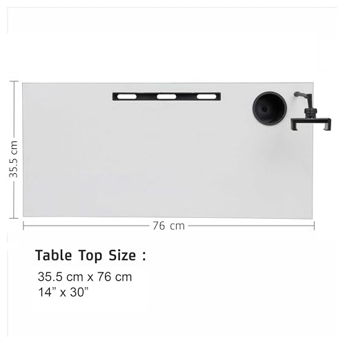 Image of Isomars Bed Desk /Floor Desk with Mobile Holder 76cm x 35.5cm (30 inch x 14 inch) Laptop Study Table for Work from Home, Online Classes, Card Games and Kid's Activities (White)