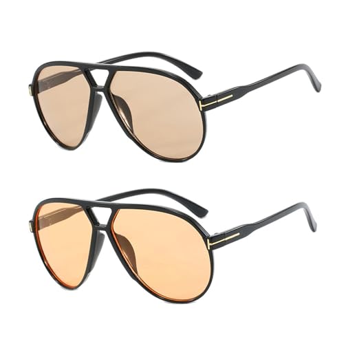CHROMACRAFT 2 Stück Sonnenbrillen, Modische Und Einfache Sonnenbrillen, Outdoor-Reiseausrüstung, Pilotensonnenbrillen, Retro-Sonnenbrillen