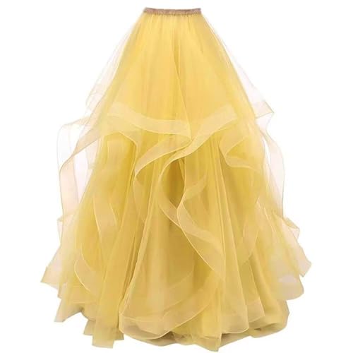 YJNXHN Women's Long Maxi High Waist Layered Tulle Skirts for Prom Party Night Out Floor Length