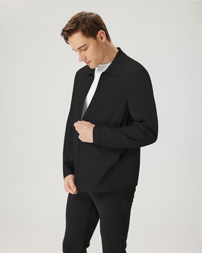 Locachy Men's Casual Lapel Air-Conditioned Room Jacket Full Zip Lightweight Summer Sun Protection Outerwear4