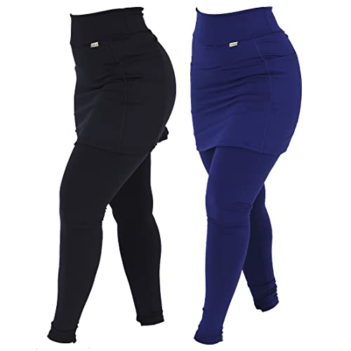 Kit 2 Leggings Saia Suplex Peluciada Termica Tapa Bumbum