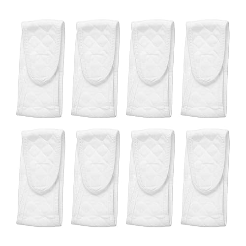 Image of 8pcs Cotton Newborn Navel Belt Breathable Belly Button Bands for Comfort Protection for Healing Cord Wounds Shower Present White