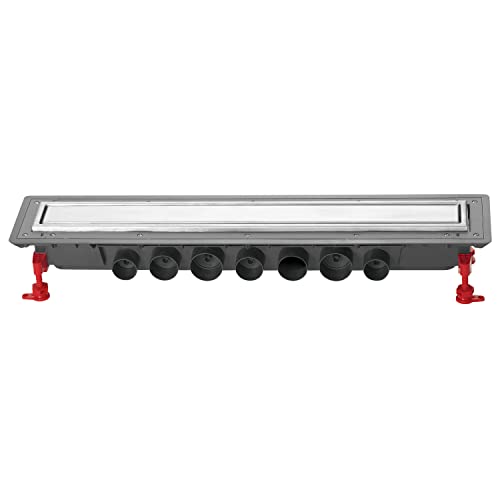Wirquin 30723958 Caniveau douche à l'italienne Venisio Expert L.700 mm avec grille réversible en inox, chromé