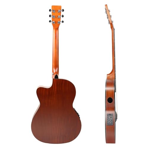 Image of Kadence OF01-EQ Acoustica 39 inch Electro Acoustic Guitar | Slim Body Cutaway | Spruce Wood | Built-in Pickup + 3 Band EQ | Comes with Bag | Includes Learning Course | Natural