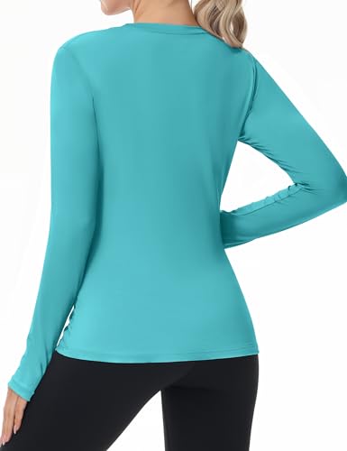 Image of Women's Long Sleeve UPF 50+ UV Sun Protection Shirts Athletic Rash Guard Swim Shirt /Hoodie for Outdoor Diving Hiking