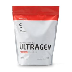 FIRST ENDURANCE Ultragen Workout Recovery Drink Powder, Protein Mix, Boosts Energy, Accelerates Recovery | Tropical Punch, 15 Servings