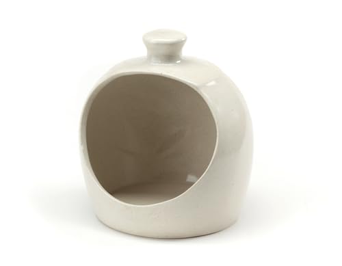 Estropajero de Gres Abierto Acabado Blanco Roto para Sobremesa Agarrre Pomo 15 cm