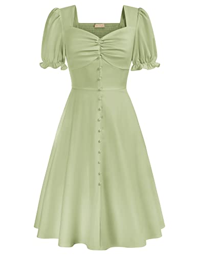 Belle Poque Women's 1950s Vintage A-Line Midi Dress