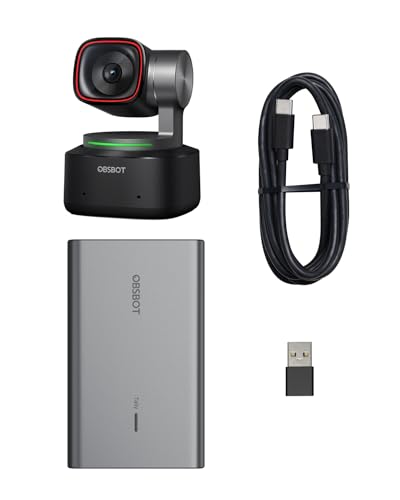 OBSBOT Tiny 2 4K Webcam & UVC to NDI Adapter Combo, PoE, Micro SD Card Supported, Video Converts Compatible Series and Other UVC Webcams for Streaming Accessories, Content Creator Kit