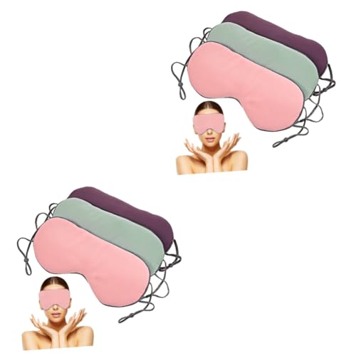 KOMBIUDA 6個 目隠し のそみ eye mask eye patch 睡眠用シルクアイマスク シルクスリープマスク 子供の目 眼帯 伸縮性のあるアイマスク アイシェードマスク ポリエステル