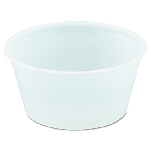 SOLO Cup Company DCC B200N-0100 Polystyrene Portion Cup, 2oz Capacity, Translucent, Polystyrene, 2 fl. oz. Capacity (Pack of 2500)