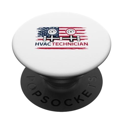 HVAC Technician Funny Novelty Patriotic US American Flag PopSockets Standard PopGrip