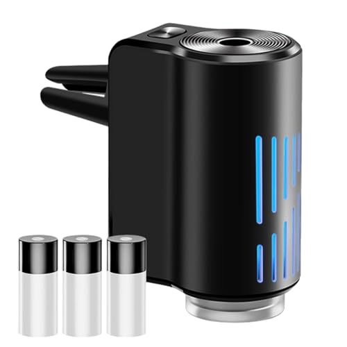 車用エアディフューザー、車の香りディフューザー | カーオイルディフューザースマートカーアロマセラピーディフューザー | 長持ちする車のフレグランスディフューザー、車の香り芳香剤、車のインテリア用オイル3本付き