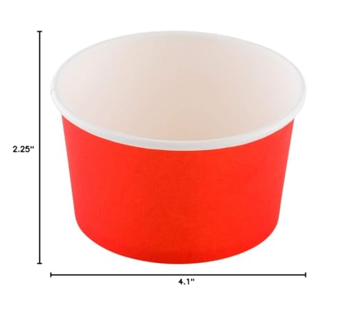 Image of Coppetta 12-Ounce Dessert Cups, 50 Disposable Ice Cream Cups - Lids Sold Separately, Sturdy, Red Paper Frozen Yogurt Bowls, For Hot And Cold Foods, Perfect For Gelato Or Mousse - Restaurantware