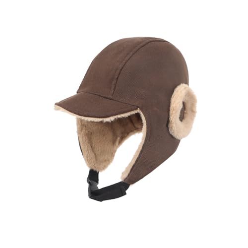Winter Trapper Hat for Men Women Snow Windproof Faux Fur Warm Cap Skiing Cycling Cold Weather Hats with Ear Flaps
