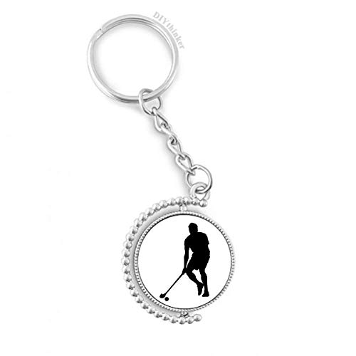 Porte-clef hockey et course à pied rotatif en métal robuste pour sportifs