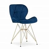 Photo Gallery komodee sedia lezzeno in velluto blu navy imbottito con gambe in metallo dorato, dimensioni 47x73x53 cm, per soggiorno e ufficio, portata fino a 110 kg Photo Gallery komodee sedia lezzeno in velluto blu navy imbottito con gambe in metallo dorato, dimensioni 47x73x53 cm, per soggiorno e ufficio, portata fino a 110 kg