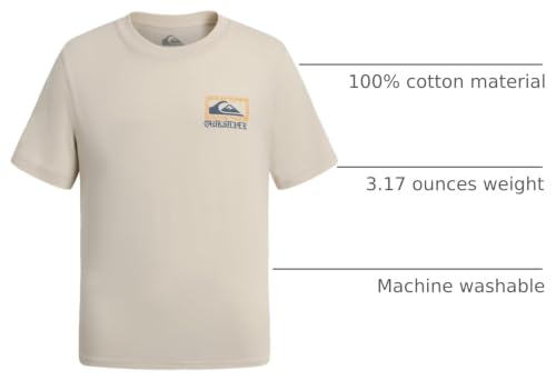Image of Quiksilver Boys' Short Sleeve Logo Graphic T-Shirt, Soft & Comfortable, Regular Fit