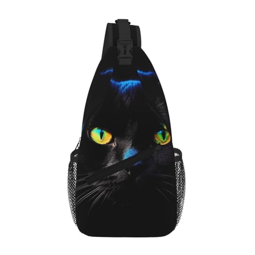 Sling Bag para mujer y hombre bolso cruzado de viaje negro miniatura 1