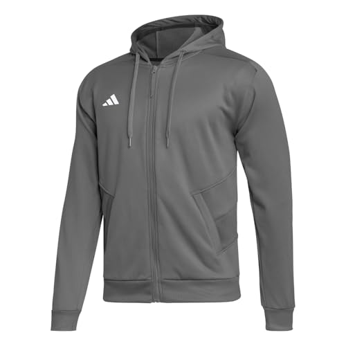 adidas Mens Hoodie Athletic Outerwear Casual Comfort Technology - Grey