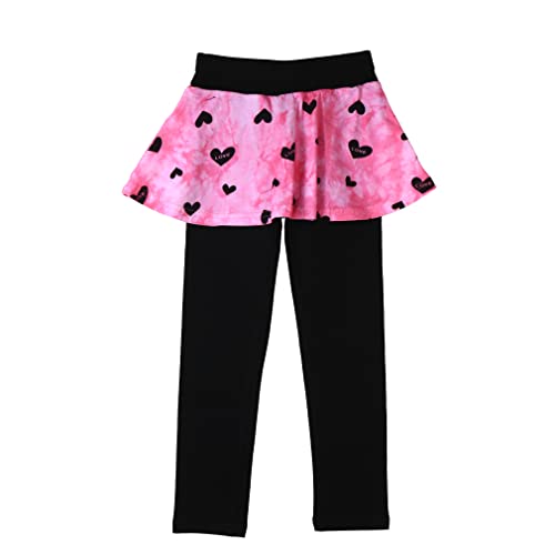 Image of Girls Valentine's Day Outfit Heart Love Print Sweatshirt Kids Girls Clothes Set