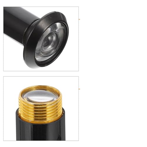 Mirilla para puerta 2 piezas ajustable 16mm aleación de zinc negro lente de vidrio ángulo de visión 220 grados anti apertura y rotación para hogar miniatura 5