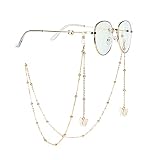 AININI 27.5” Eyeglass Chains Butterfly Bead Mask Lanyard Chains Eyeglass Necklace for Women