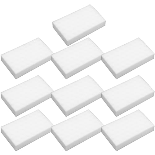 jojofuny Éponges Blanches en Mousse Haute Résistance Prise en Main Confortable Lot de 10 Accessoires Indispensables pour Nettoyage Vinyle pour Disques Vinyles