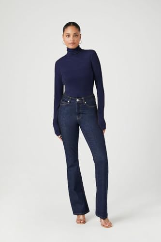 Image of Emmalise Womens Turtleneck Top Long Sleeves Fitted Ribbed Top