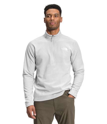THE NORTH FACE Men's Textured Cap Rock 1/4 Zip Pullover | Fleece Jacket, Fold Over Collar & Embroidered Logo