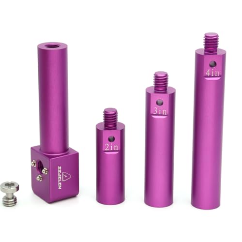 Image of Camera 19mm Rod Mount Bracket with 3 /8 Screw and Anti Twist,4 Sections of Length to Match for Arri Red Sony Camera (Purple)