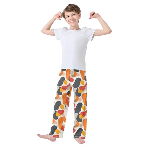 ALAZA Abstract Colorful Pattern Pajamas Bottoms with Pockets Comfy Pjs Sleepwear Elastic Waistband Pajamas Pants Lounge Pants for 6-14 Years2