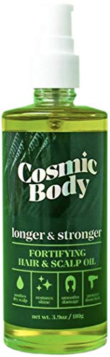 Cosmic Body, All Natural Fortifying Hair & Scalp Oil - Longer & Stronger, Soothes Dry Scalp, Restores Shine, Smooths Damage, Protects from Heat, 3.9 oz
