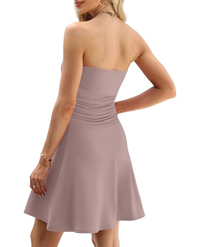 Image of OFEEFAN Womens Tube Dresses Strapless Homecoming Graduation Formal Party Club Mini Dress Date Outfits