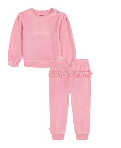 Image of Juicy Couture Baby Girls' 2-piece Velour Set, Crewneck With Joggers