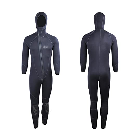 Traje de neopreno de 5 mm completo con capucha y cremallera frontal para buceo