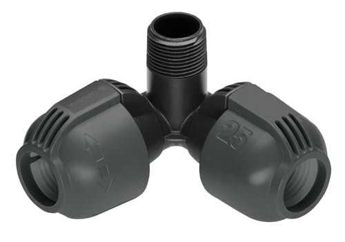 Gardena Sprinklersystem Winkelstück für Außengewinde: Verbindungsstück für Anschluss im Eckbereich von Turbinen-Versenkregner T 380 25 mm x 3/4 Zoll Quick&Easy Verbindungstechnik (2783-20)