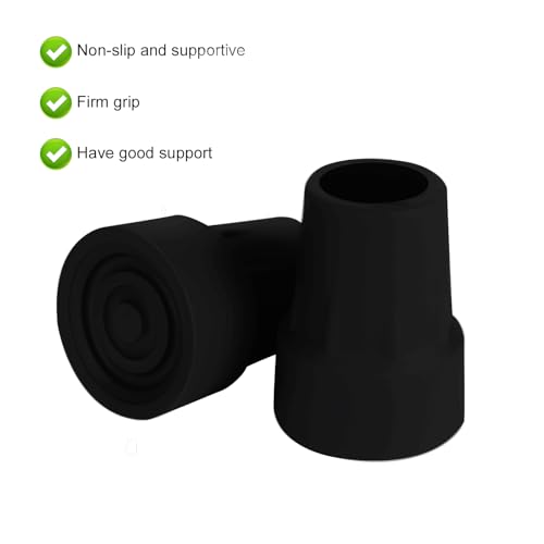 Image of Replacement Crutch Pads and Hand Grips and Crutch Tips for Armpits Handle Cover and Foot Pad Crutches Accessories Kit 6 PCS (Black)