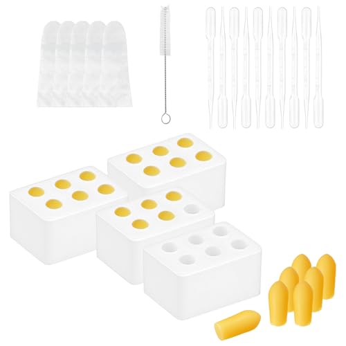 WIKSRY Reusable Silicone Suppository Molds Kit 4-Pack 2ML Molds for DIY Suppositories Flexible & Eco-Friendly Molds for Women Easy to Clean & Reusable