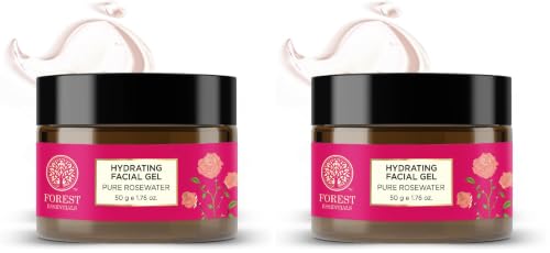 Image of Forest Essentials Hydrating Facial Gel Pure Rosewater | Ayurvedic Skin Toner & Moisturiser | Natural Rosewater Gel for Glowing, Hydrated Skin (Pack of 2)