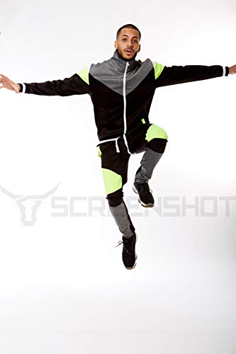 Image of SCREENSHOT-TRACK JACKET Mens Urban Hip Hop Premium Track Jacket - Slim Fit Side Taping Sportswear Urbanwear Streetwear Top